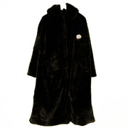 Black Faux Fur With Hoodie - Bcmapparel