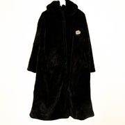 Black Faux Fur With Hoodie - Bcmapparel