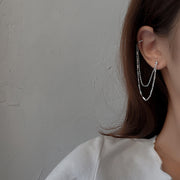 Square Chain Tassel Earrings Trendy Personality