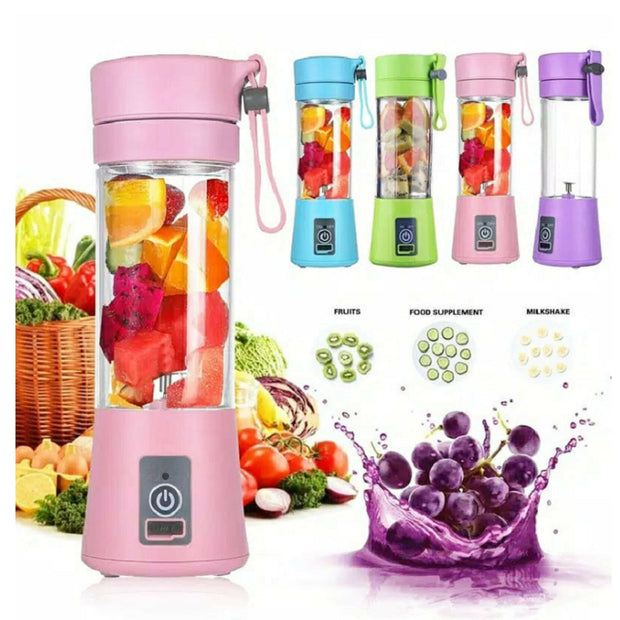 1pc Pink Wireless Portable Blender, 6-blade Usb Rechargeable Mini Juicer  For Smoothies, Juice, Milkshake, Ice Blender, Mini Juicing Cup For Fruits  And Vegetables